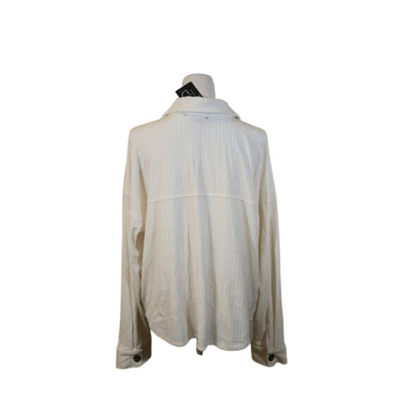 Fred David NWT Womens Button Up Jacket Size XL Cream Preppy Casual Super Soft - Picture 2 of 9